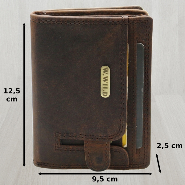 flevado Geldbörse Unisex Damen Herren Echt Leder RFID Schutz Dunkelbraun